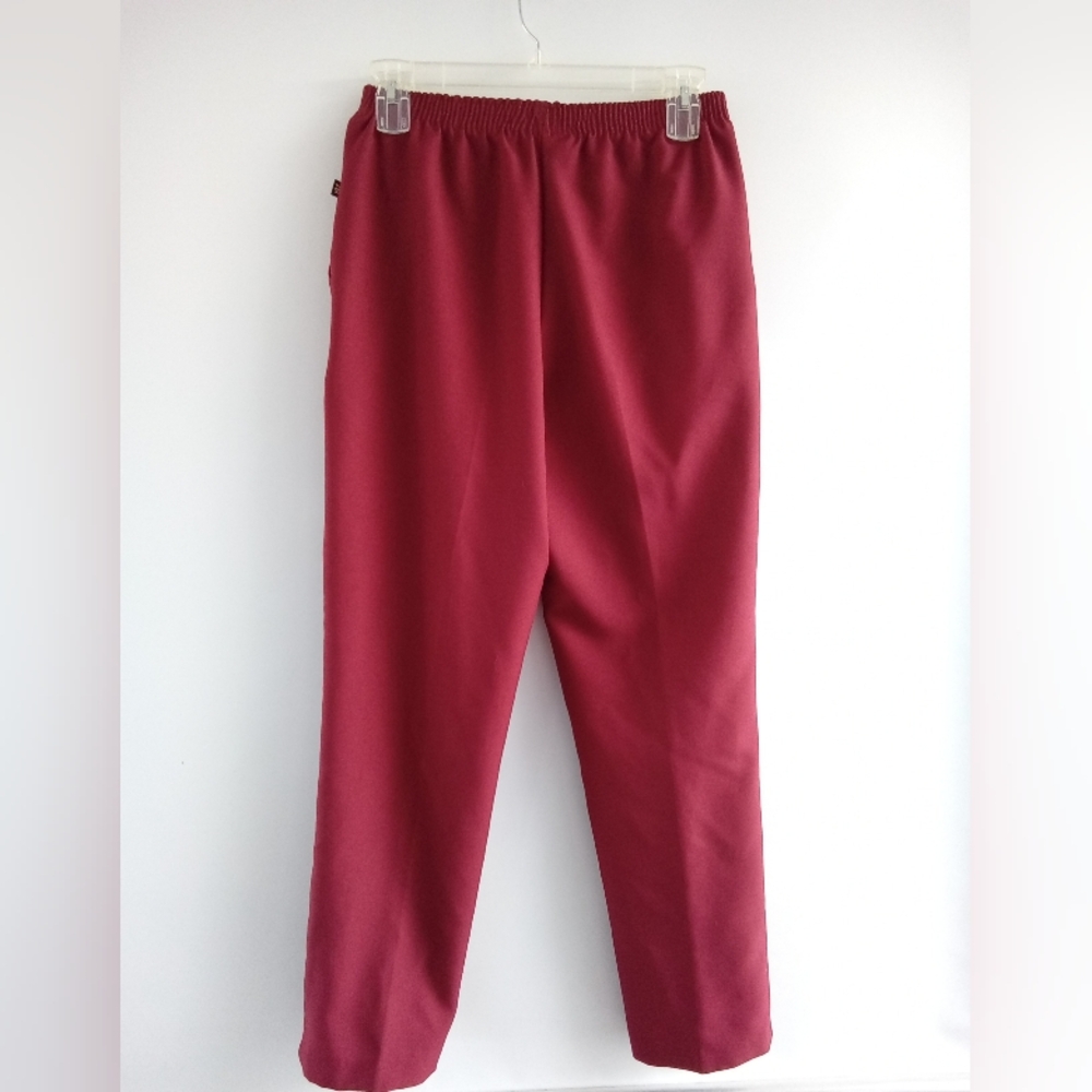 24K Paris by Mark Women's Elastic Waist Maroon Trousers - Size 10